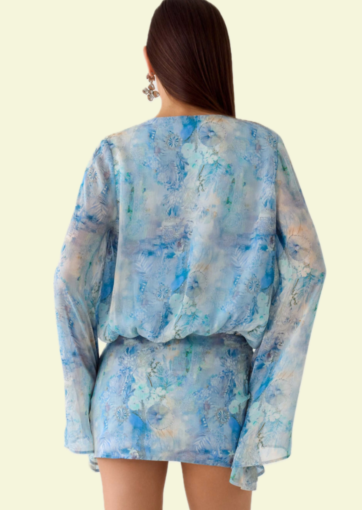 Ocean Blue Kaftan Mini Dress