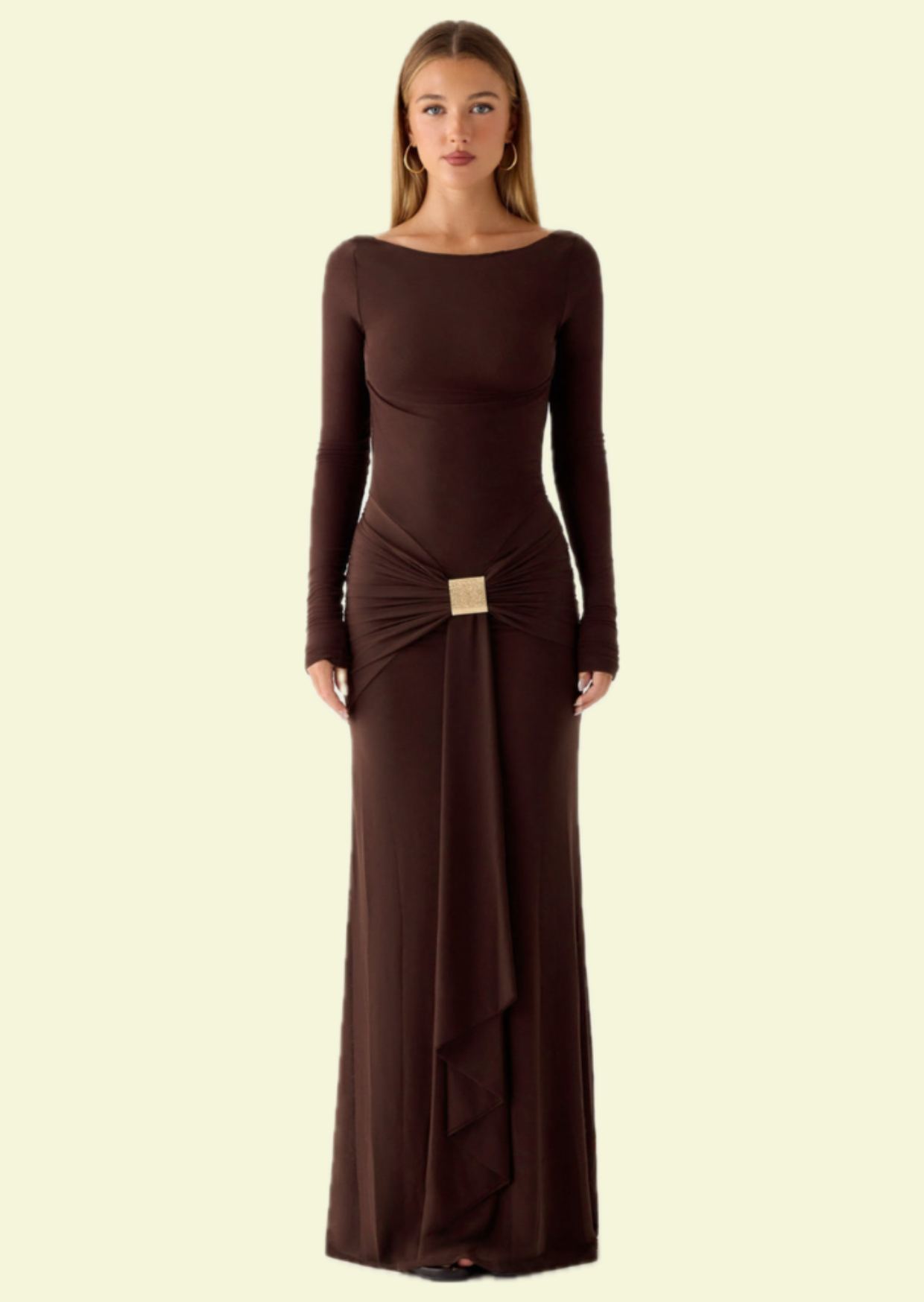 Espresso Drape Gown
