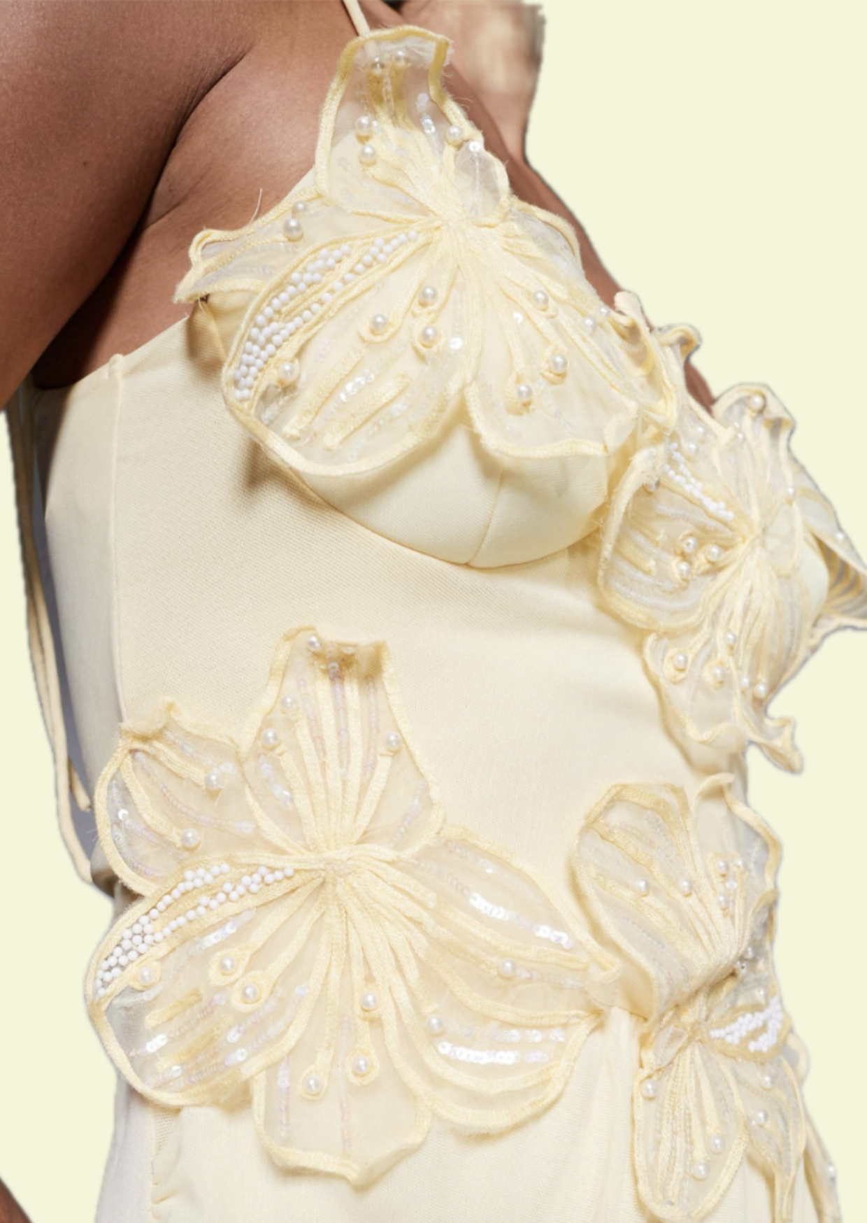 Vanilla Bloom Corsage Mini Dress