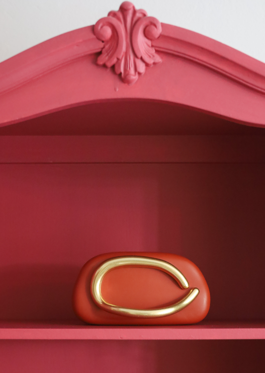 Terracotta Gold-Ring Clutch