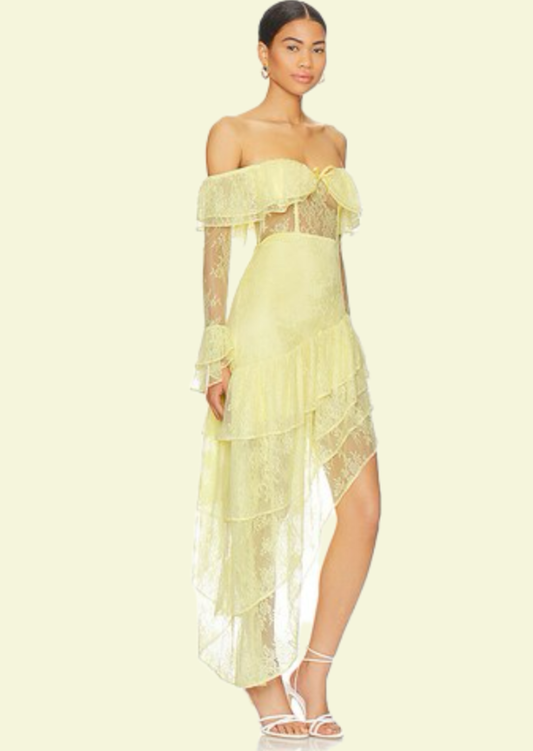 Celeste Lace Cascade Dress
