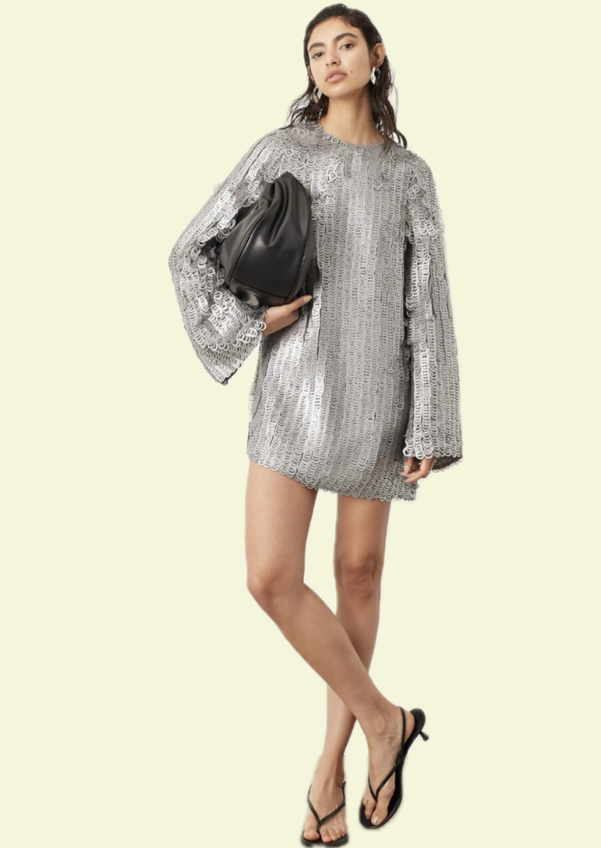 Silver Halo Sequin Mini Dress - Pineloue