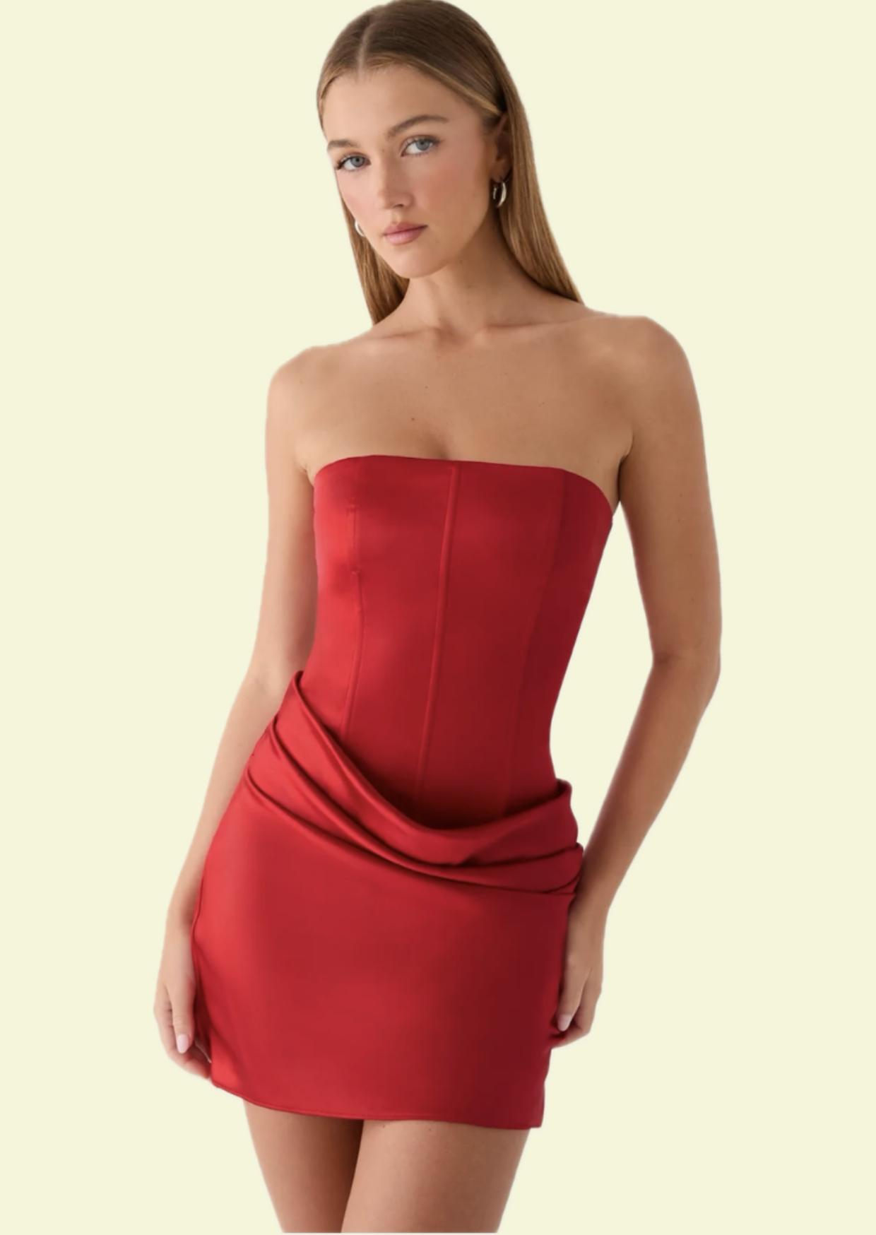 Red Sculpt Corset Mini Dress