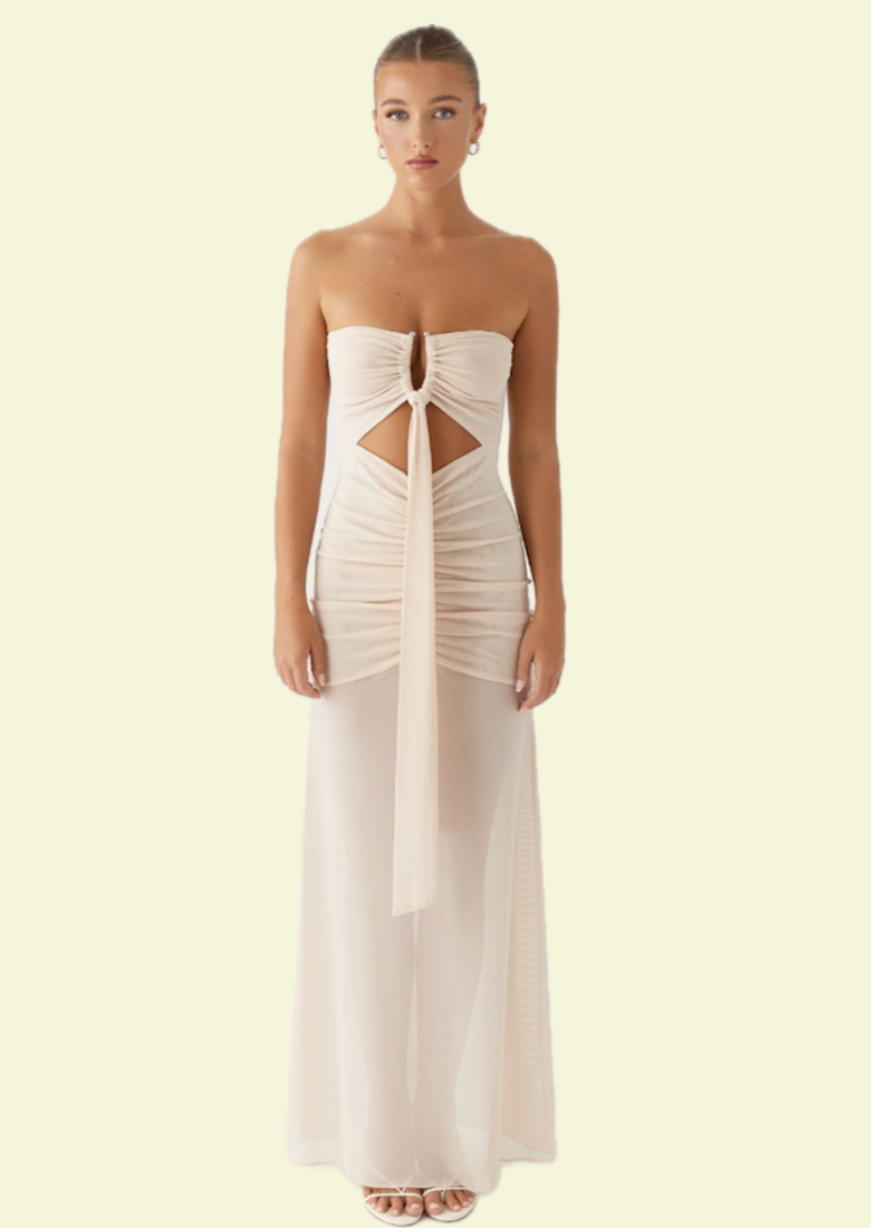 Champagne Cut-Out Maxi Dress - Pineloue