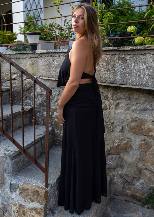 Noir Eclipse Maxi Dress - Pineloue