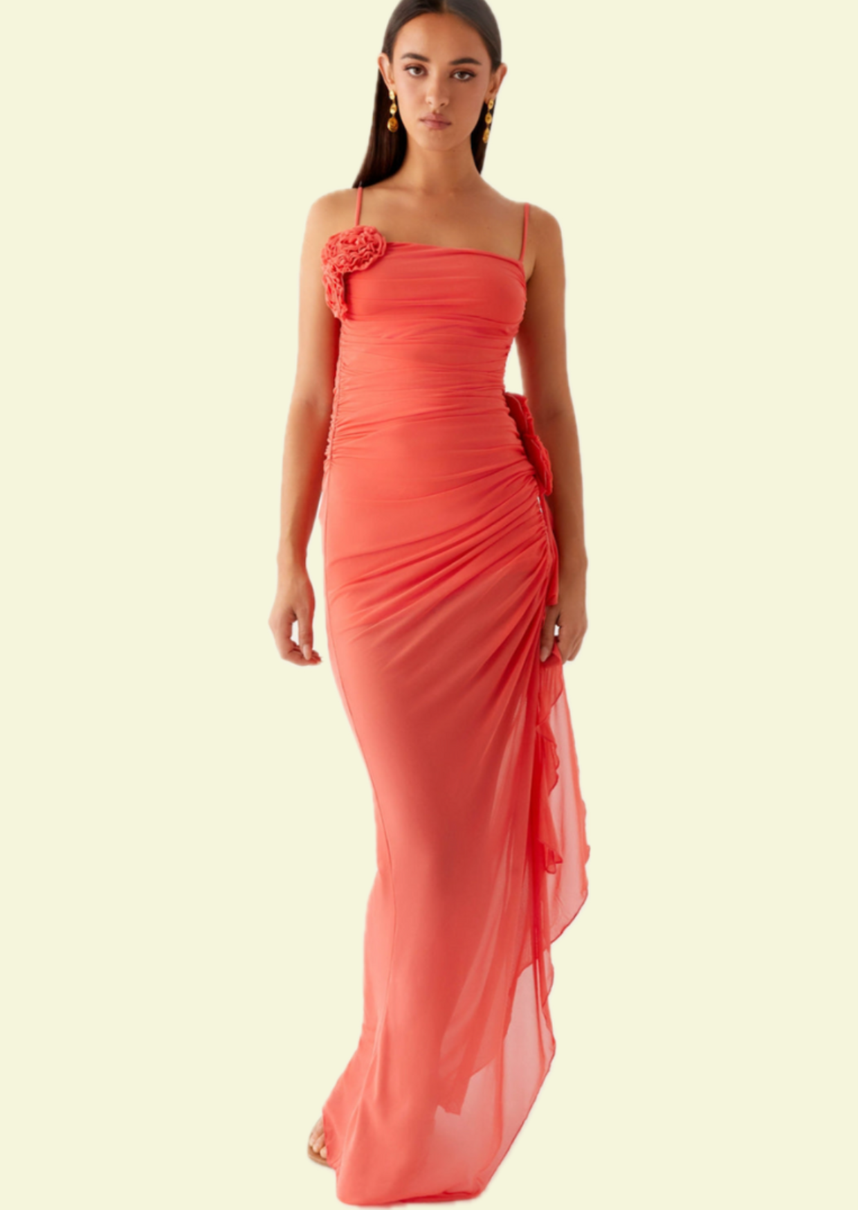 Coral Bloom Maxi Dress - Pineloue