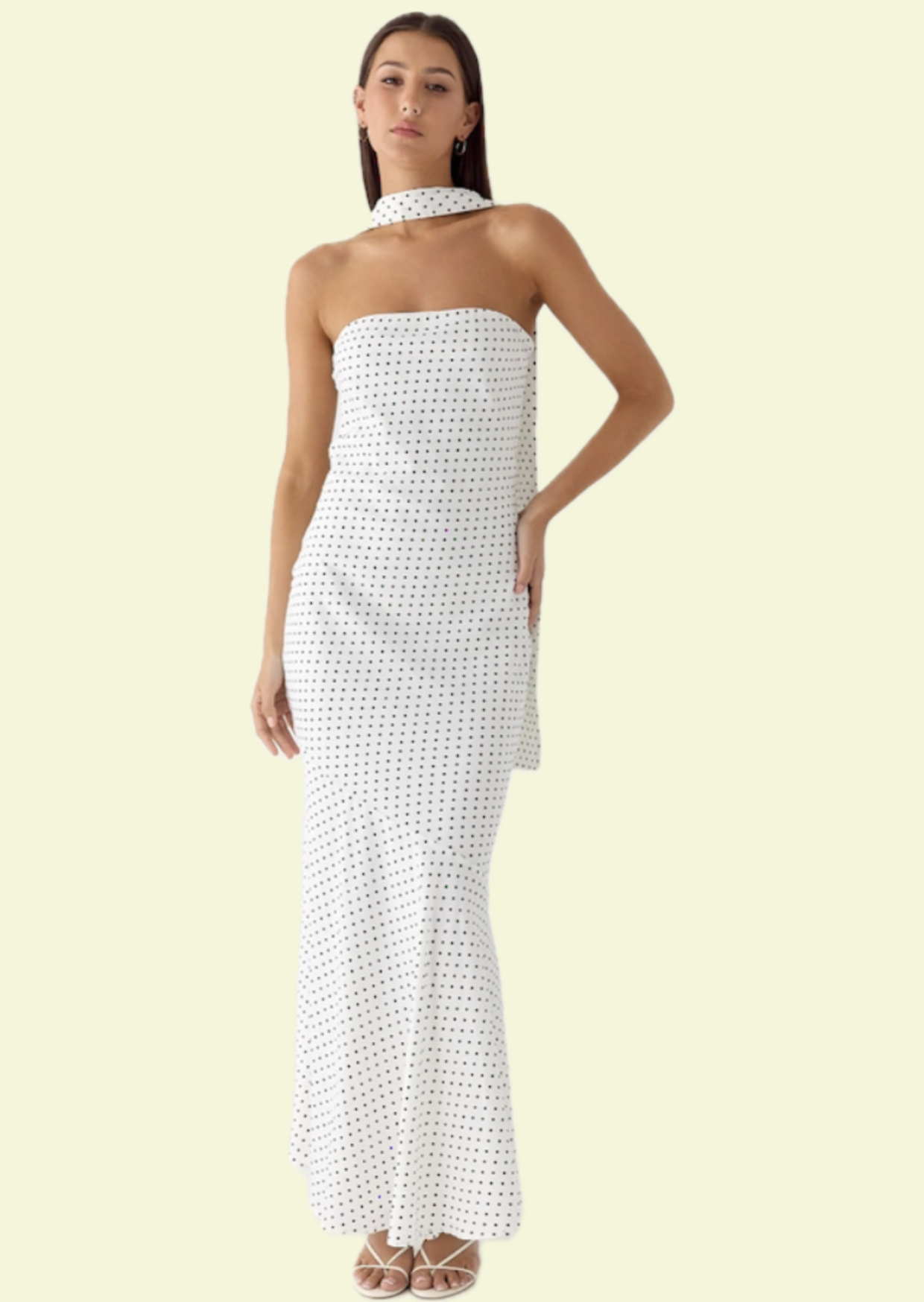 Polkadot Scarf Maxi Dress - Pineloue