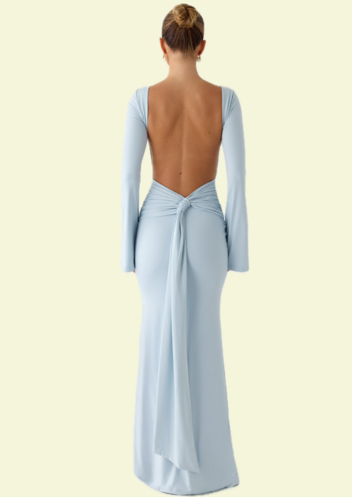 Ice Blue Knot Back Maxi Dress - Pineloue