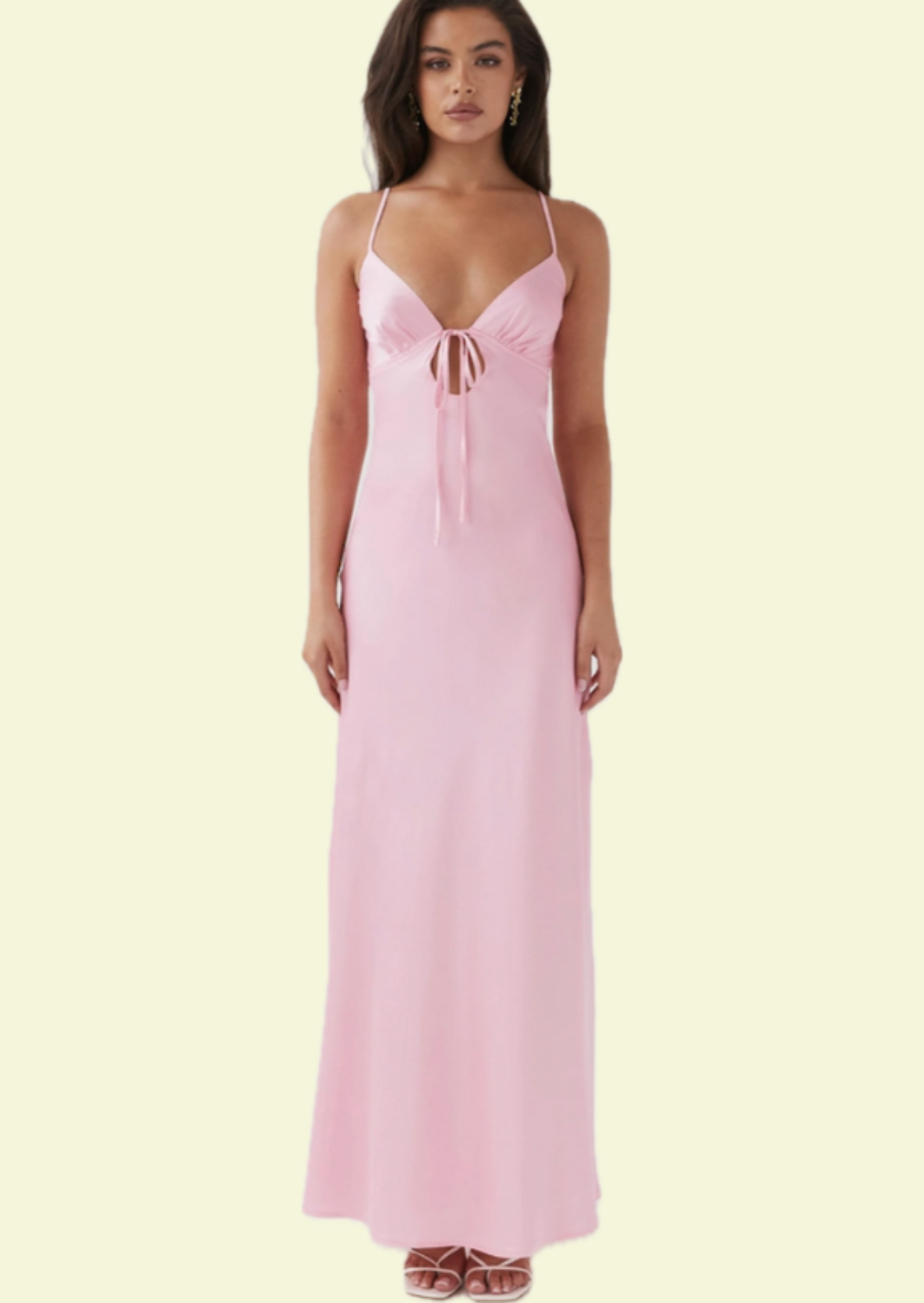 Pink Tie Maxi Dress