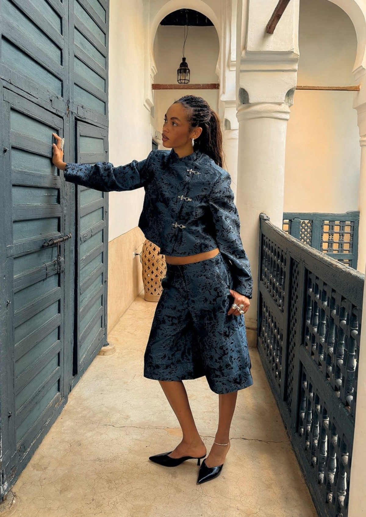 Jade Brocade Co-ord Set - Pineloue
