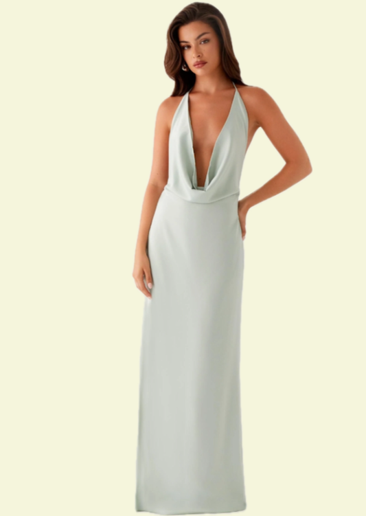 Sage Drape Maxi Dress