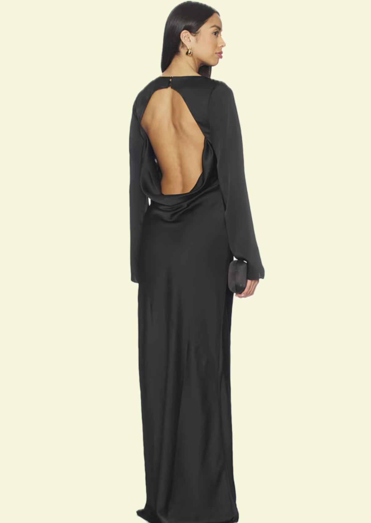 Onyx Satin Cowl Maxi Dress - Pineloue