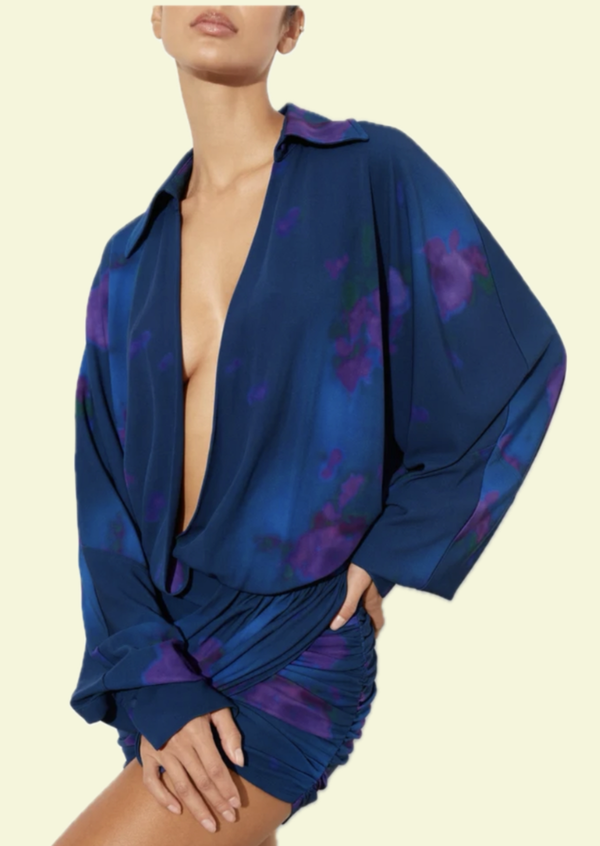 Midnight Bloom Wrap Mini Dress - Pineloue