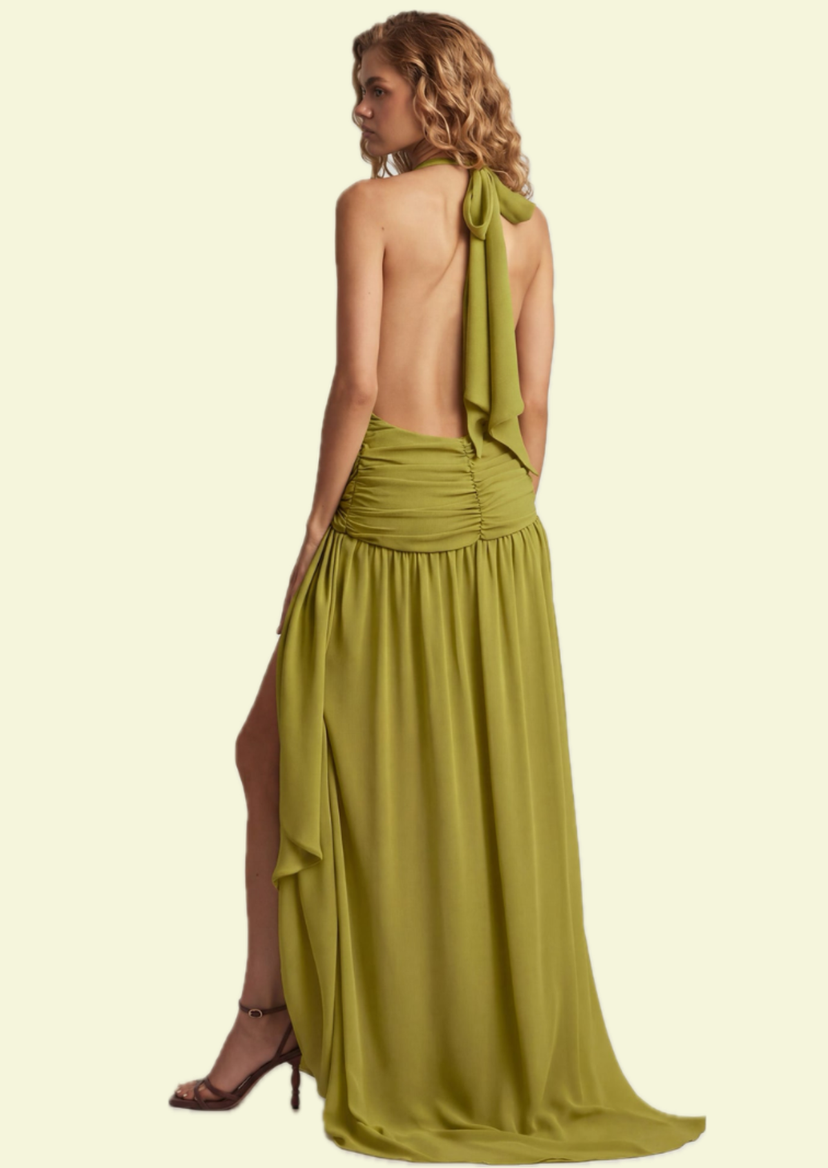 Olive Serpentine Maxi Dress - Pineloue