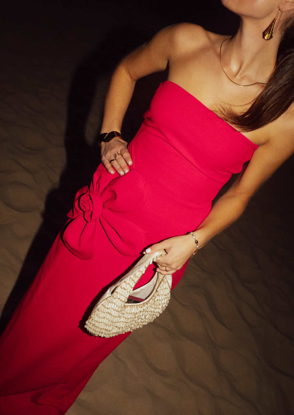Scarlet Rose Strapless Maxi Dress - Pineloue